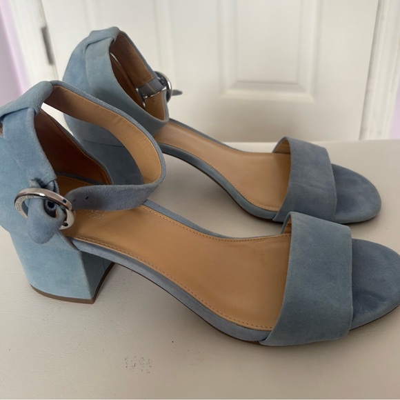 Michael Kors Light Blue Suede Heels - Picture 1 of 2